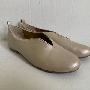 Lucca Lane Bayla Leather Ballet Flats Neutral Beige Women’s 9.5 Slip on